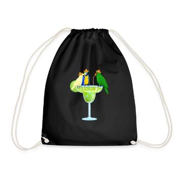 Tequila Drinking Parrots Cinco De Mayo Mexico - Drawstring Bag - black - Front