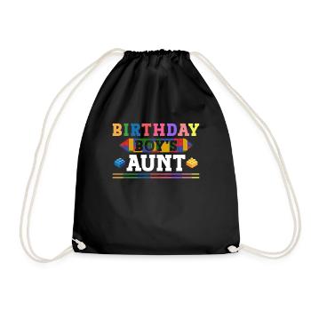 Building blocks of the birthday boy's aunt - Drawstring Bag - black - Front