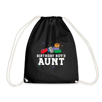 Building blocks of the birthday boy's aunt - Drawstring Bag - black - Front