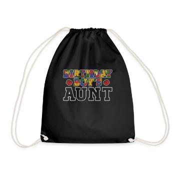 Building blocks of the birthday boy's aunt - Drawstring Bag - black - Front