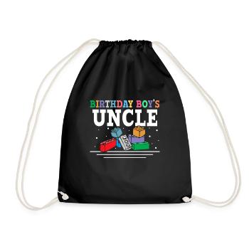 Oncle du garçon d’anniversaire blocs de construction - Sac de sport léger - noir - Devant