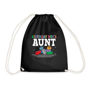 Building blocks of the birthday boy's aunt - Drawstring Bag - black - Front