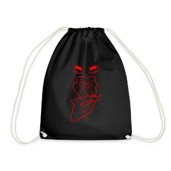 Cryptidcore Aesthetic Rose Alien Cryptid - Turnbeutel - Schwarz - Vorne