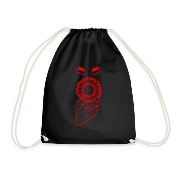 Cryptidcore Aesthetic Sunflower Alien Cryptid - Turnbeutel - Schwarz - Vorne