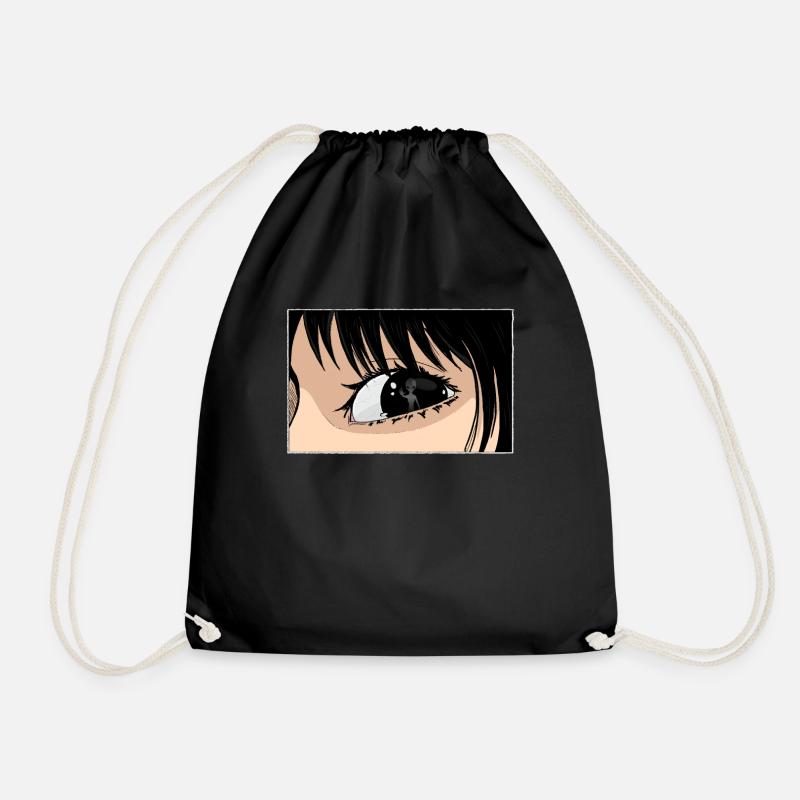 Cryptidcore Aesthetic Anime Eyes Alien - Turnbeutel - Schwarz