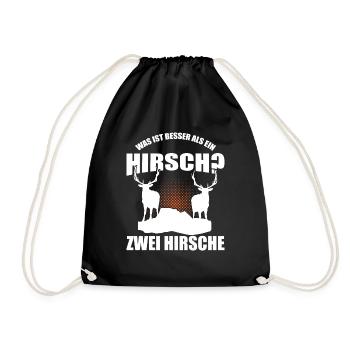 Was ist besser als ein Hirsch? Zwei Hirsche - Turnbeutel - Schwarz - Vorne