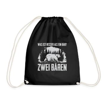 Was ist besser als ein Bär? Zwei Bären - Turnbeutel - Schwarz - Vorne