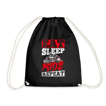 EAT SLEEP RIDE REPEAT - Motorrad Fahrradfans Hobby - Turnbeutel - Schwarz - Vorne