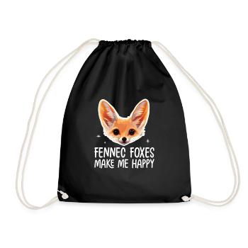 Fennec Fox - Drawstring Bag - black - Front
