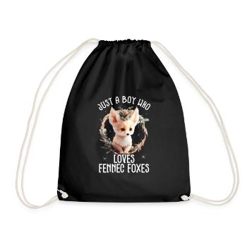 Fennec Fox - Drawstring Bag - black - Front