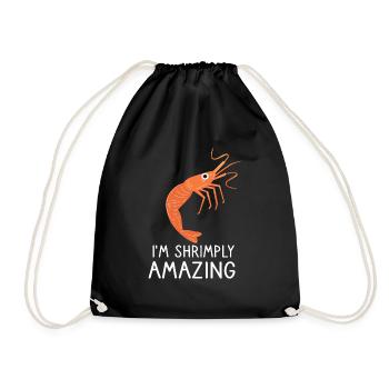 Shrimp Garnelenzüchter Garnele Lobster Spruch - Turnbeutel - Schwarz - Vorne