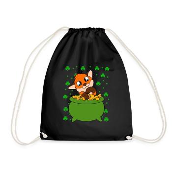 Mignon trèfle renard Saint-Patrick - Sac de sport léger - noir - Devant