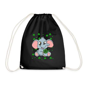 Mignons trèfles d’éléphants Fête de la Saint-Patrick - Sac de sport léger - noir - Devant