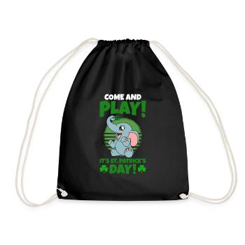 Mignons trèfles d’éléphants Fête de la Saint-Patrick - Sac de sport léger - noir - Devant
