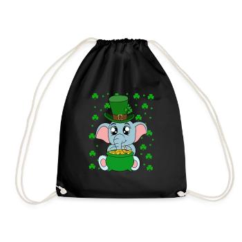 Mignons trèfles d’éléphants Fête de la Saint-Patrick - Sac de sport léger - noir - Devant