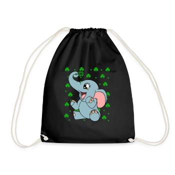 Mignons trèfles d’éléphants Fête de la Saint-Patrick - Sac de sport léger - noir - Devant