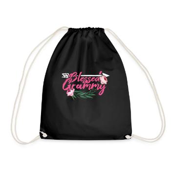 Grandmom Love Mom Floral Mother's Day - Drawstring Bag - black - Front