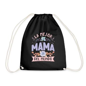 Best Mom In World Happy Mother's Day Spain Floral - Drawstring Bag - black - Front