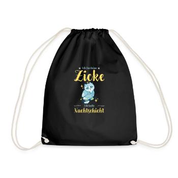 Krankenschwester I Nachteule im Nachtdienst für - Turnbeutel - Schwarz - Vorne