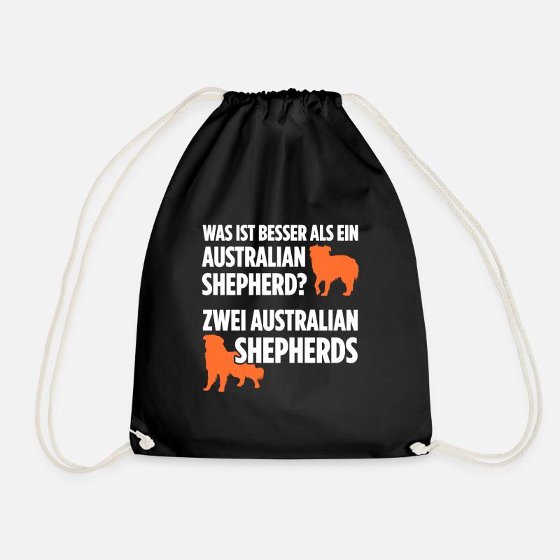 Was ist besser als ein Australian Shepherd? Zwei - Turnbeutel - Schwarz