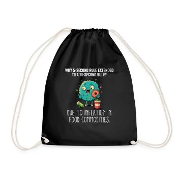 Five-Second Rule Funny Inflation Rate Sarcastic - Drawstring Bag - black - Front