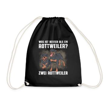Was ist besser als ein Rottweiler? Zwei Rottweiler - Turnbeutel - Schwarz - Vorne