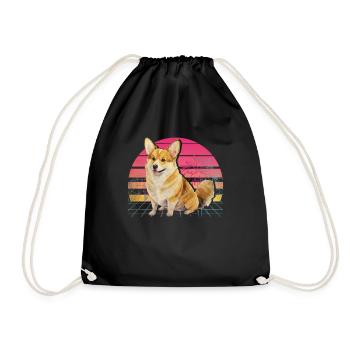 Corgi gallois - Sac de sport léger - noir - Devant