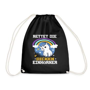 Save The Chubby Unicorns - Turnbeutel - Schwarz - Vorne