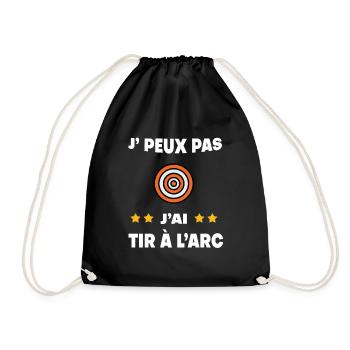 Je peux pas j'ai tir à l'arc cible cadeau archer - Sac de sport léger - noir - Devant