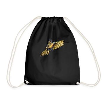 Macaw Parrot I South America Exotic bird for - Drawstring Bag - black - Front