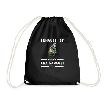 Ara Papagei I Südamerika Exotischer Vogel für - Turnbeutel - Schwarz - Vorne