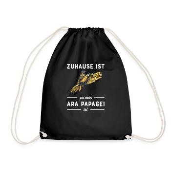 Ara Papagei I Südamerika Exotischer Vogel für - Turnbeutel - Schwarz - Vorne