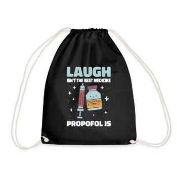 Kawaii Anesthesiology Art For Anesthesiologist - Drawstring Bag - black - Front