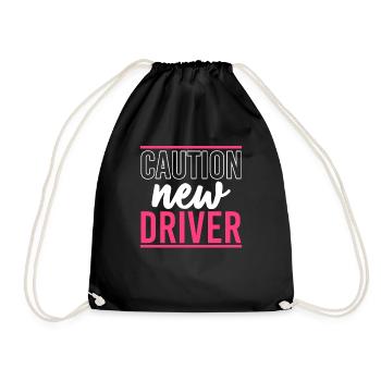 Caution Driver Driving School Driving Lessons Driving Licence - Drawstring Bag - black - Front