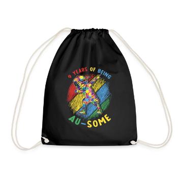 9 ans de sensibilisation à l’autisme au puzzle spécial génial - Sac de sport léger - noir - Devant