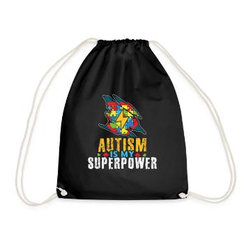 My Power Colorful Puzzle Autism Awareness - Drawstring Bag - black - Front