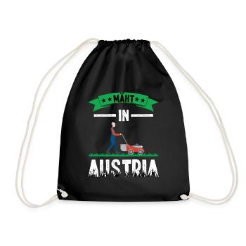 Mäht in Austria Herzschlag Rasenmähen Garten - Turnbeutel - Schwarz - Vorne