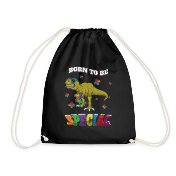 Dinosaur Born Special Puzzle Autism Awareness - Sac de sport léger - noir - Devant