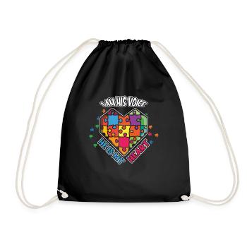 Sa voix Mon cœur Puzzle Avril Sensibilisation à l’autisme - Sac de sport léger - noir - Devant