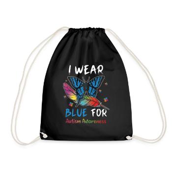 Puzzle coloré avril bleu pour la sensibilisation à l’autisme - Sac de sport léger - noir - Devant