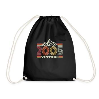 2005 Birthday Mountains Hiking Climbing Camping - Drawstring Bag - black - Front