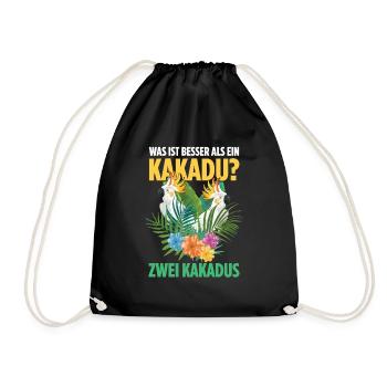Was ist besser als ein Kakadu? Zwei Kakadus - Turnbeutel - Schwarz - Vorne