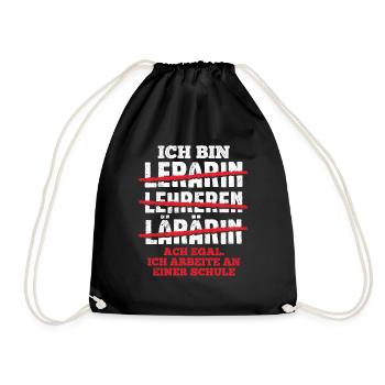 Ich Arbeite An Einer Schule - Lehramt Geschenk Leh - Turnbeutel - Schwarz - Vorne