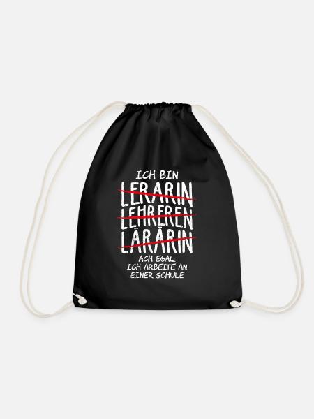 Ich Arbeite An Einer Schule - Lehramt Geschenk Leh - Turnbeutel - Schwarz