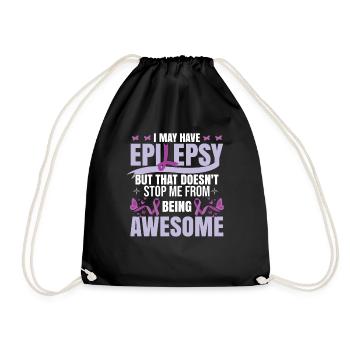 I May Have Epilepsy - Drawstring Bag - black - Front