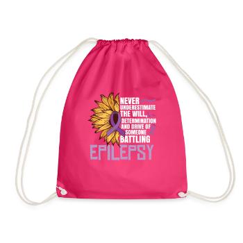 Epilepsy Warrior Women Awareness Month - Drawstring Bag - fuchsia - Front