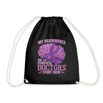Epilepsy Funny Quote Epilepsy Awareness Month - Drawstring Bag - black - Front