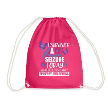 Epilepsy Awareness - Drawstring Bag - fuchsia - Front