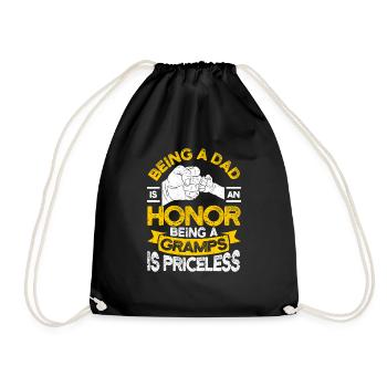 Being a DAD is an honor to be a grandpa - Drawstring Bag - black - Front
