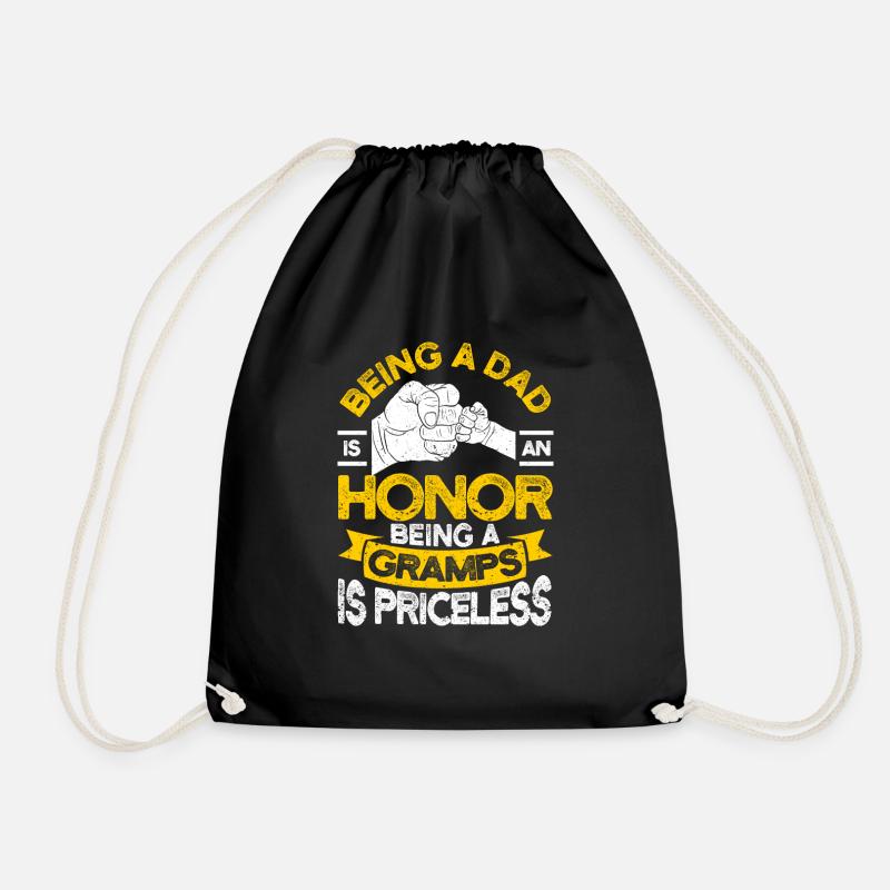 Being a DAD is an honor to be a grandpa - Drawstring Bag - black